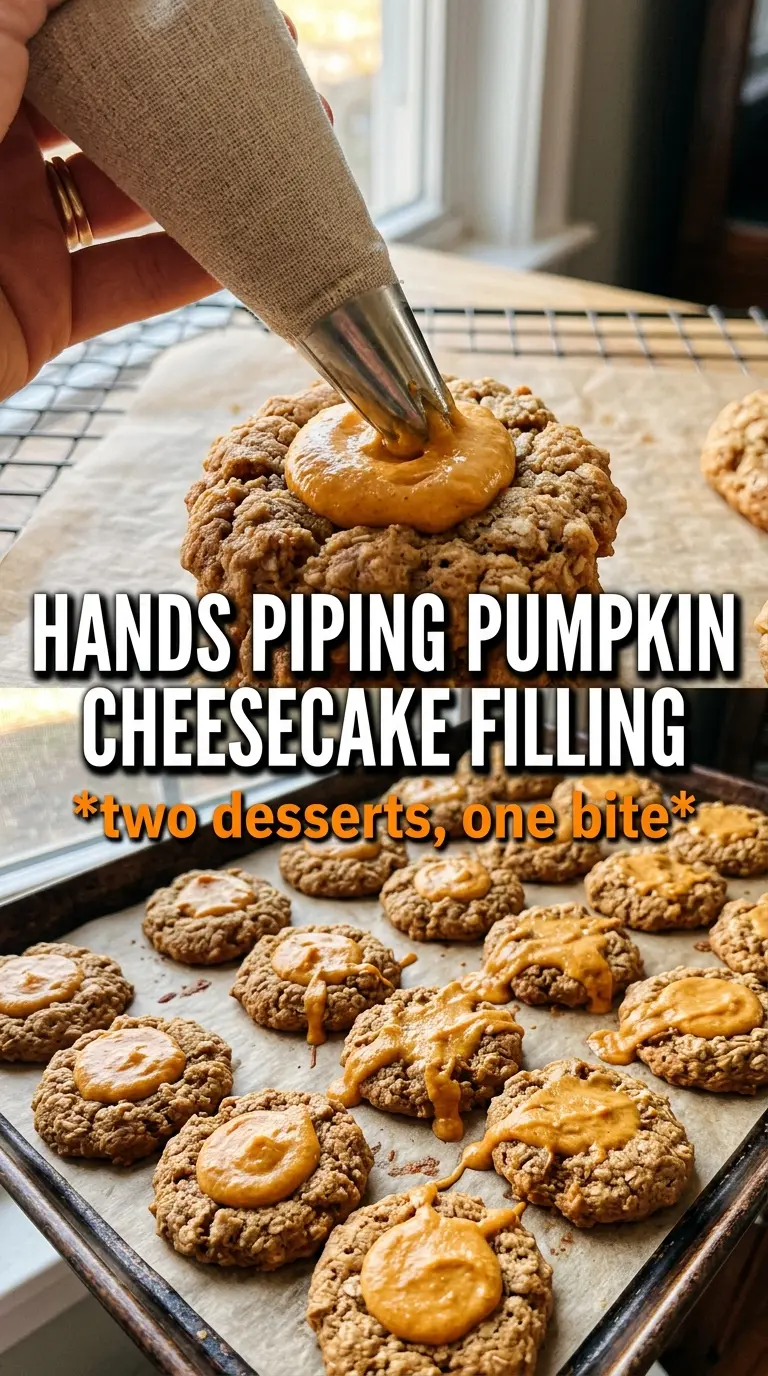 Pumpkin Cheesecake Cookies, creamy center, cinnamon sugar