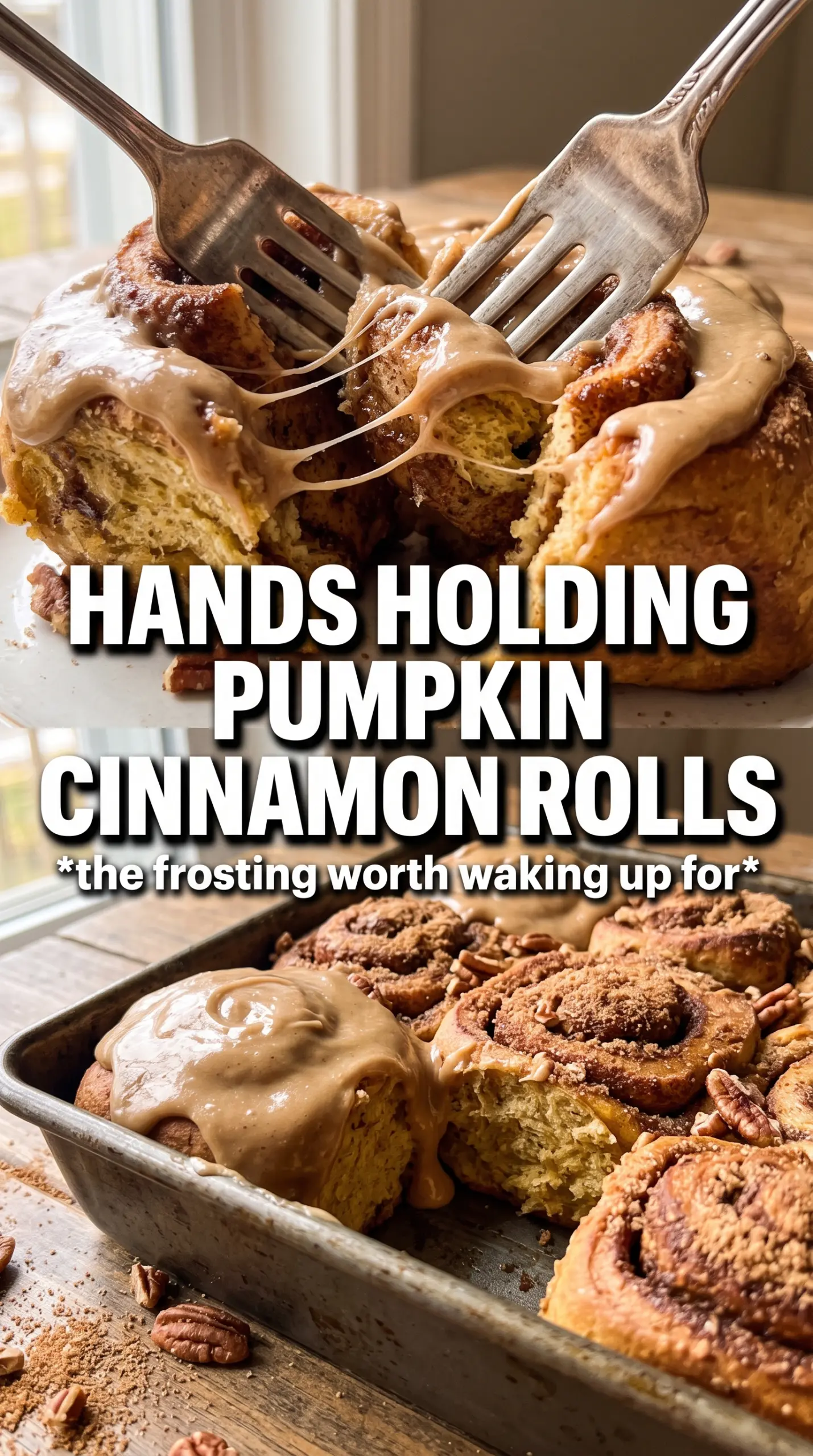 Pumpkin Cinnamon Rolls With Coffee Maple Frosting, golden swirls, pillowy texture