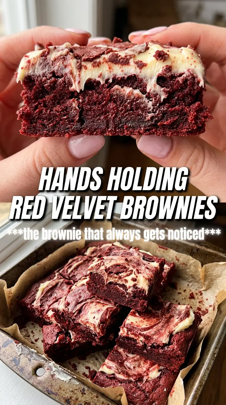 Red Velvet Brownies fudgy swirl colorful