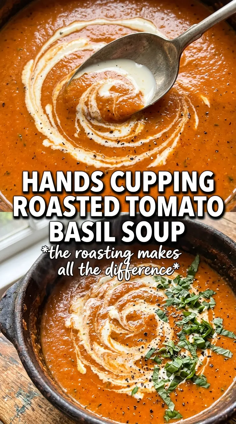 Roasted Tomato Basil Soup, creamy basil