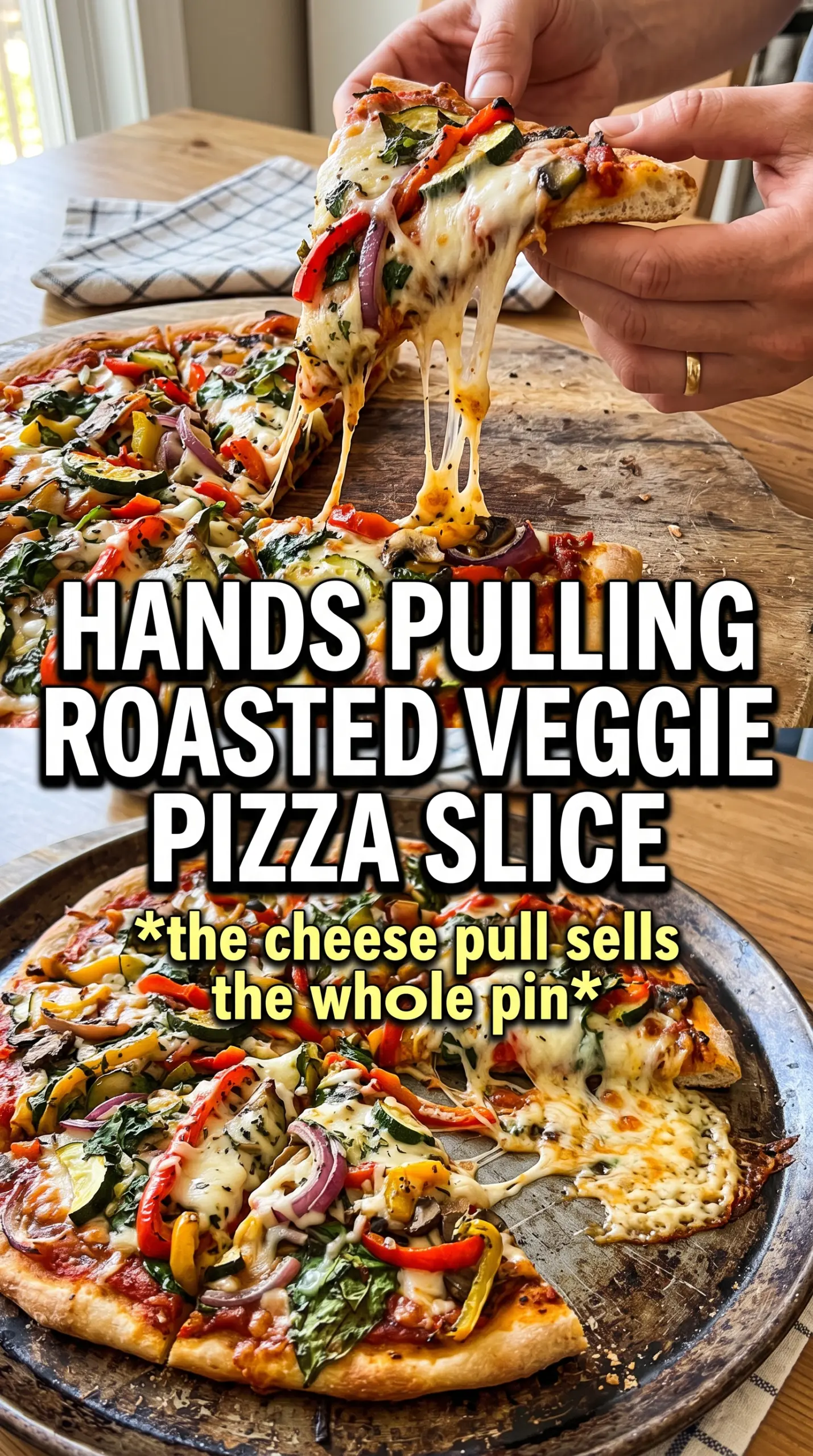 Roasted Vegetable Pizza golden blistered crust, roasted vegetables, balsamic glaze