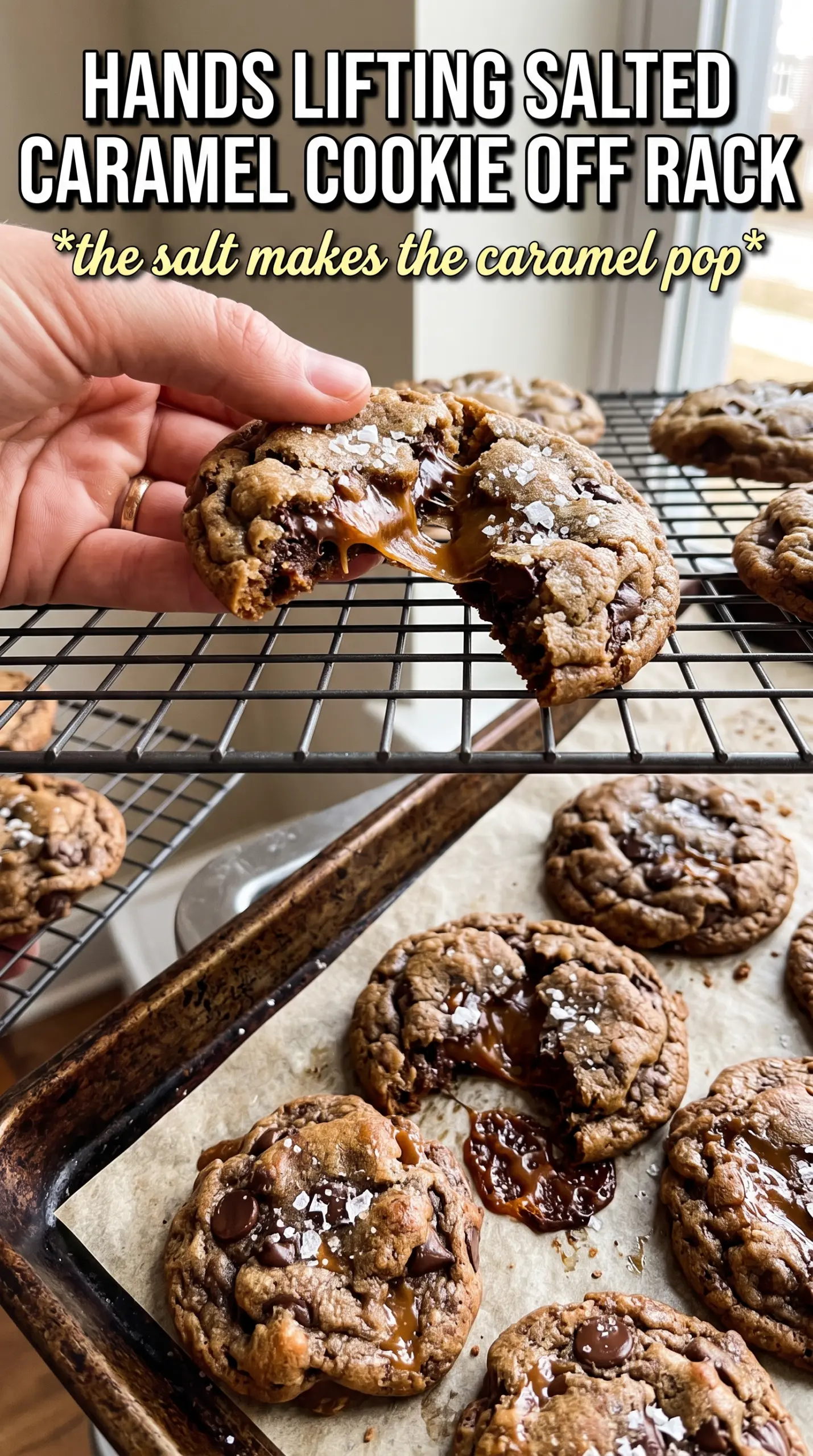 Salted Caramel Chocolate Chip Cookies golden chewy