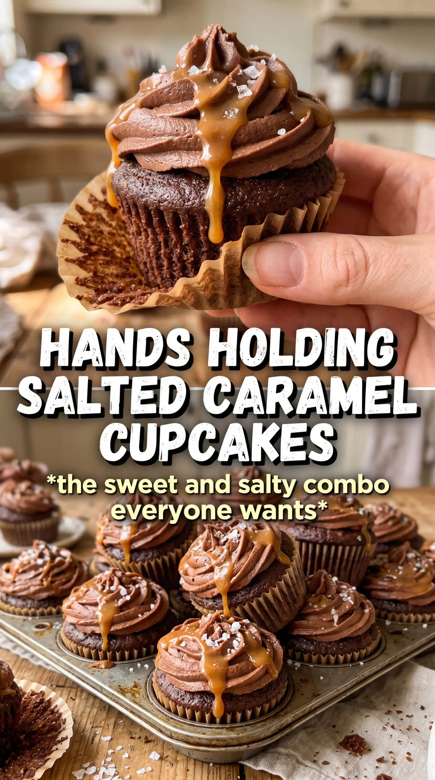 Salted Caramel Chocolate Cupcakes dark chocolate caramel-filled