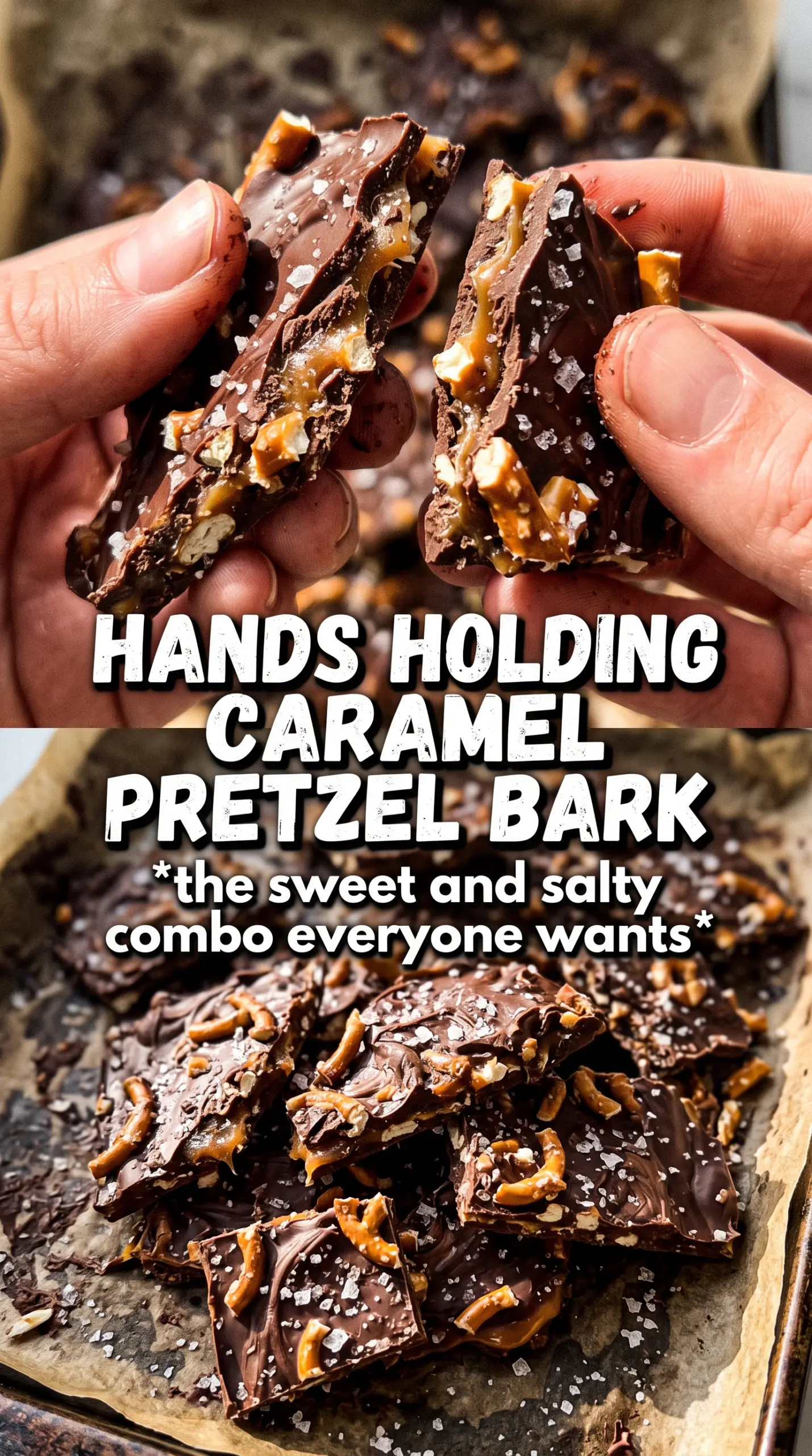 Salted Caramel Pretzel Bark crunchy chocolate sea salt