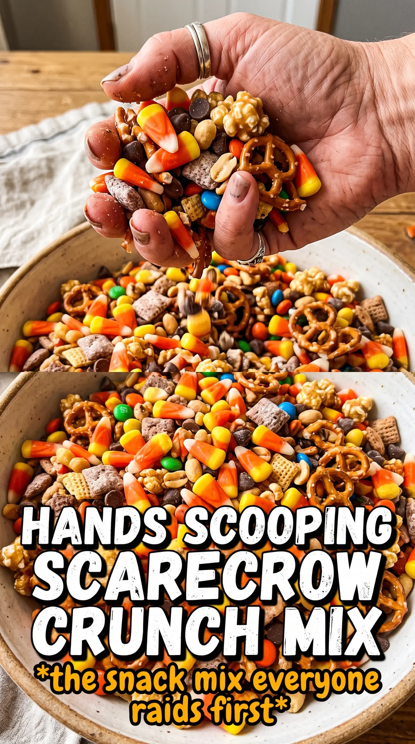 Scarecrow Crunch Snack Mix colorful crunchy