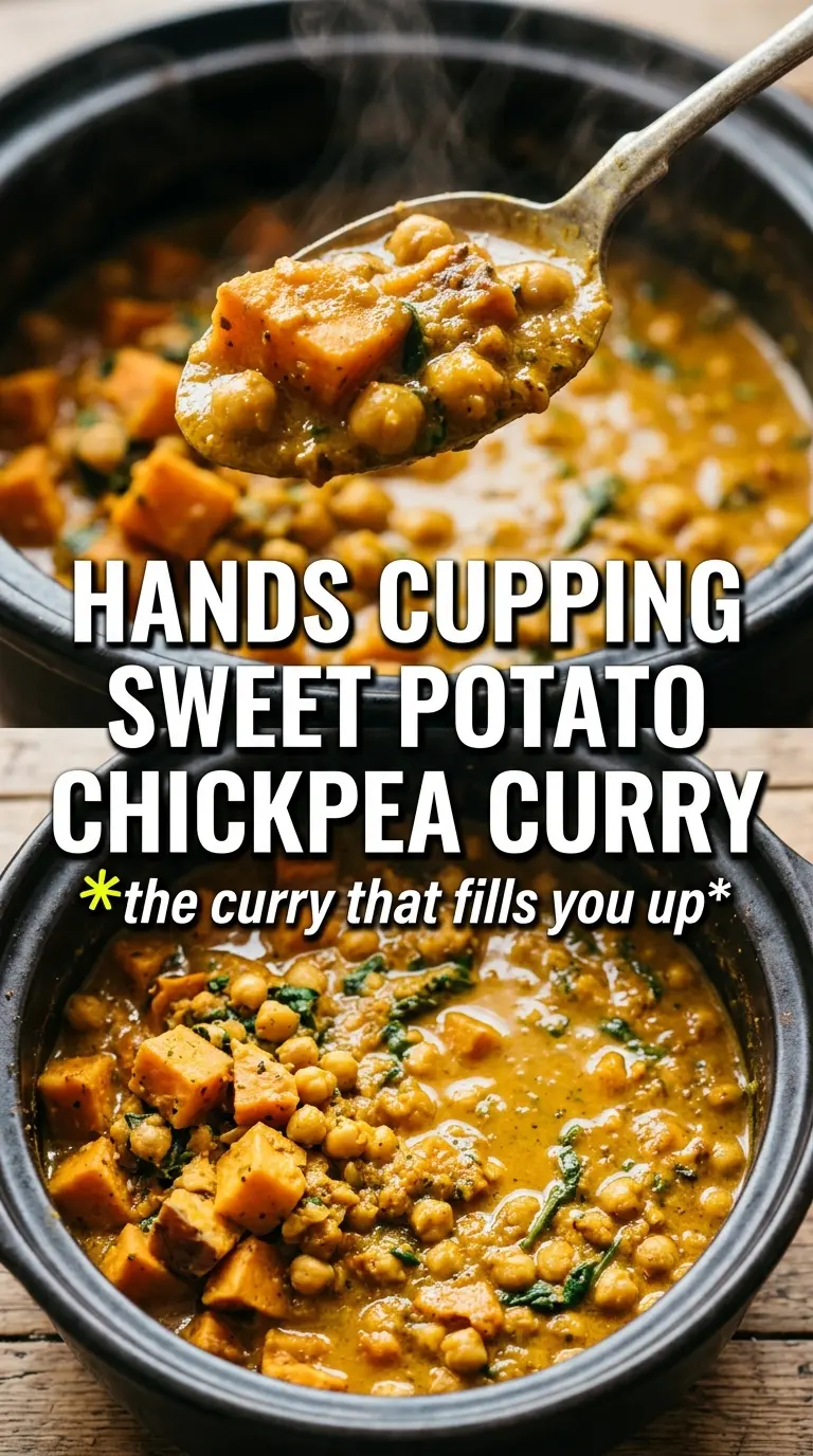 Sweet potato and chickpea curry vibrant coconut sauce